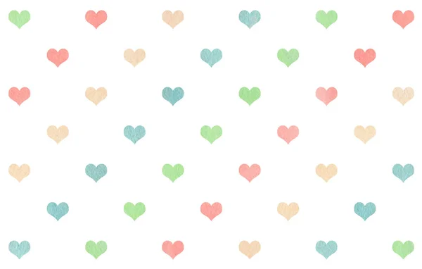 Watercolor hearts on white background. — Stock Photo, Image