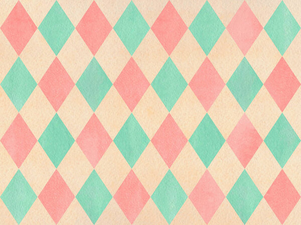 Watercolor diamond pattern.