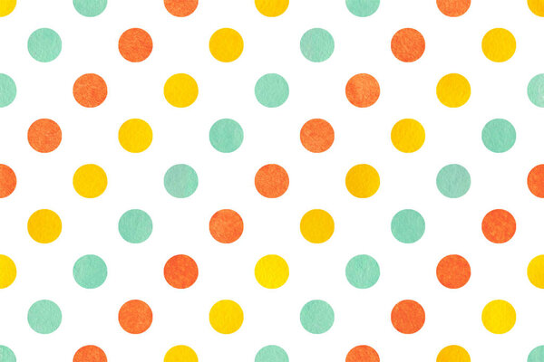 Watercolor polka dot background.