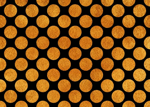Gouden geschilderde polka dot achtergrond. — Stockfoto