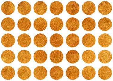 Altın boyalı daireler.