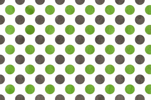 Aquarel groene en grijze polka dot achtergrond. — Stockfoto