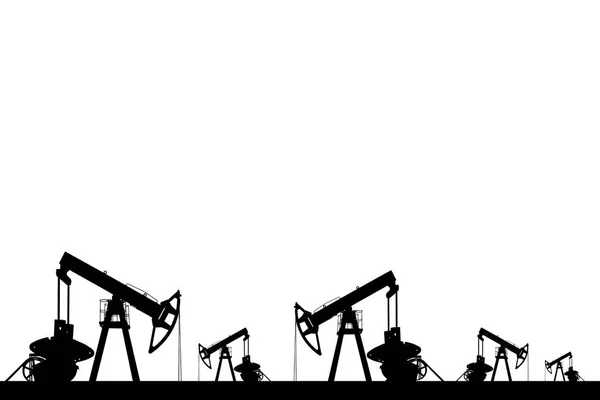Schwarze Silhouette der Ölpumpe — Stockfoto