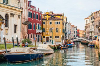 Geleneksel canal sokağına Venedik, İtalya