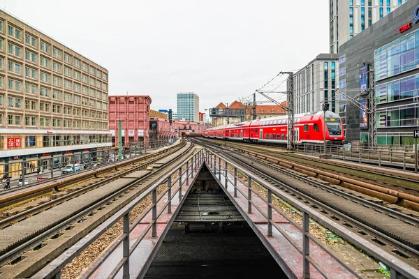 Berlin Germany December 2019 Electric Train Infrastructure Alexanderplatz Berlin — Stock Photo, Image