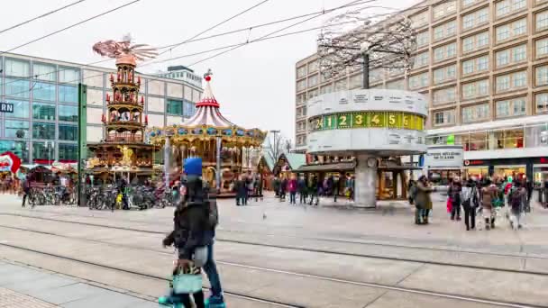 Berlín Alemania Diciembre 2019 Berlín City Timelapse Gente Movimiento Rápido — Vídeos de Stock