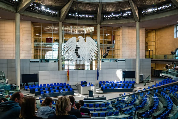 Berlin, Germany - December, 2019: Meeting place of the German parliament Bundestag in Reichstag Building in Berlin.