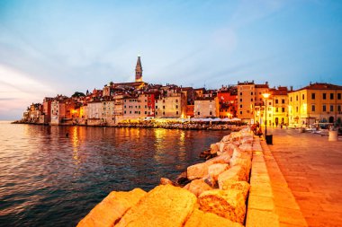 Hırvatistan 'ın eski Rovinj kentinin manzarası.