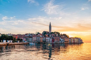 Hırvatistan 'ın eski Rovinj kentinin manzarası.