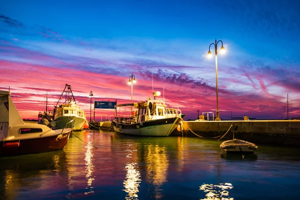 Fazana Croatia October 2019 Evening Scene Sunset Sea Fazana Istrian — Stock Photo, Image