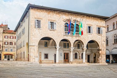 Pula, Hırvatistan - Ekim 2019: Hırvatistan 'ın eski Pula kenti.