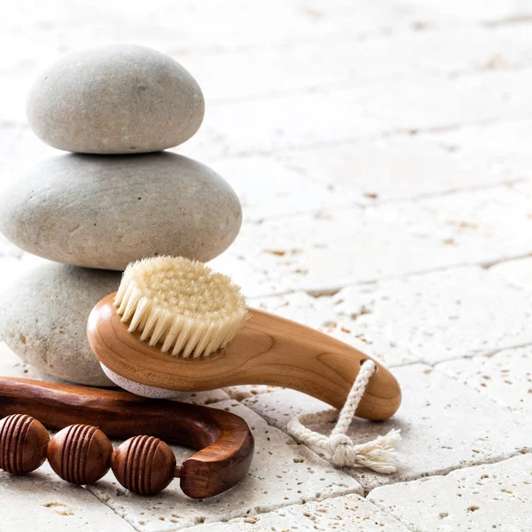 Meditation and balance for clean and zen facial, copy space — Stock Photo, Image