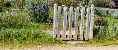 bir küçük organik köy arka bahçe büyüleyici rustik ahşap çit