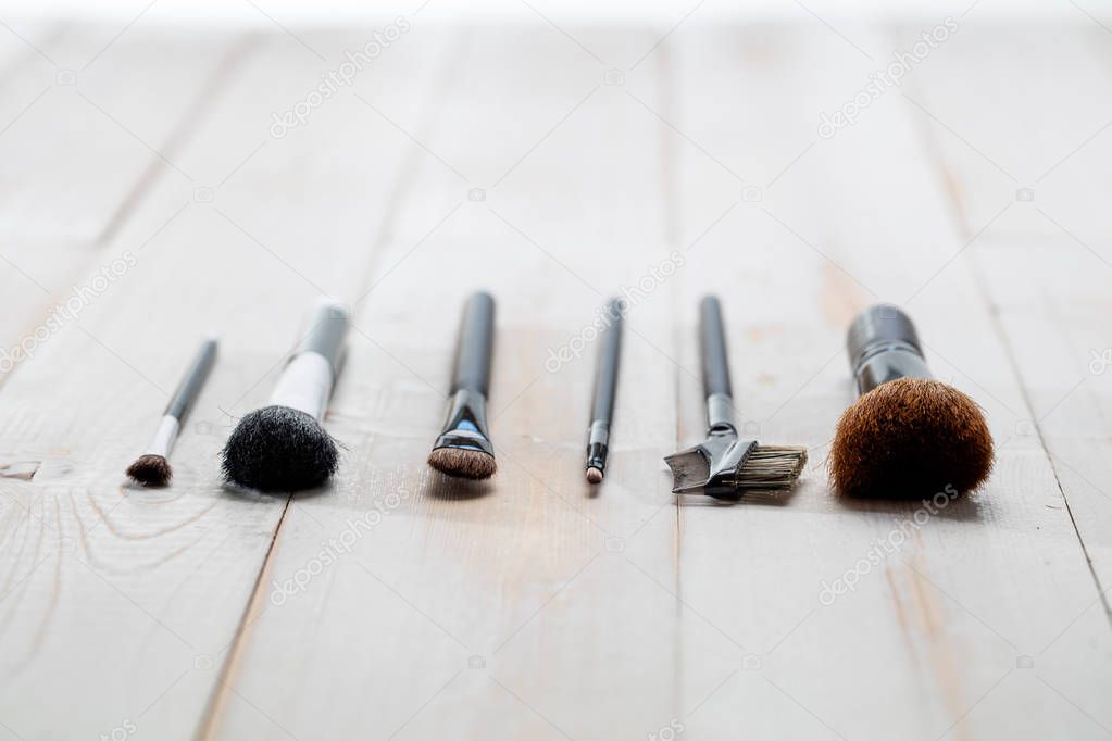 professional face and makeup brushes for artist and beauty school wallpaper