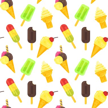 Vektör düz tarzı renkli dikişsiz desen çeşitli o