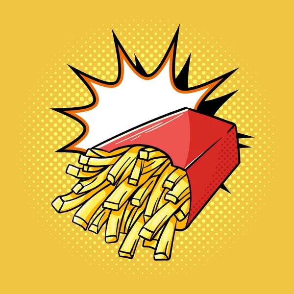 Vector dibujado a mano ilustración de arte pop de papas fritas . — Vector de stock