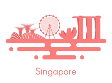 Arka plan panorama Singapur. 