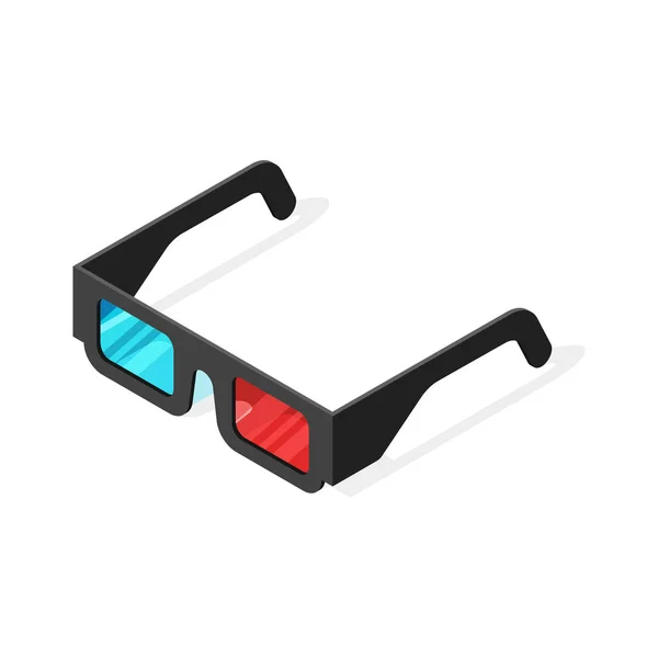 Ilustração vetorial isométrica de óculos 3d . — Vetor de Stock