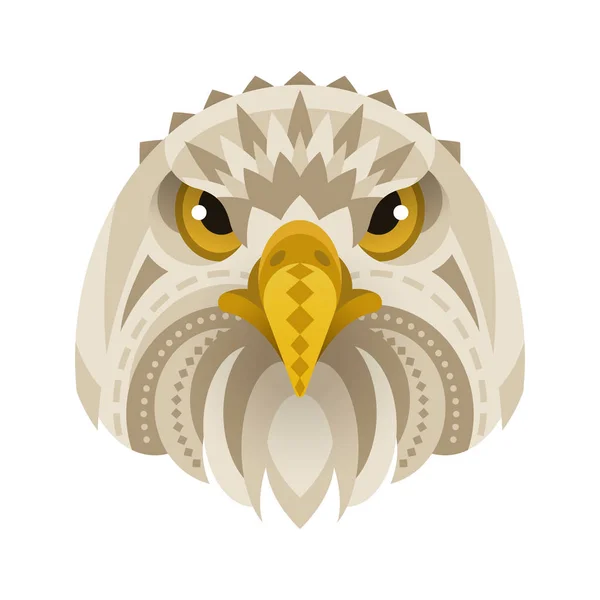 Vector flat style illustration of eagle face. — Stock Vector