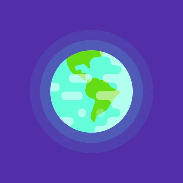 Vector simple flat style illustration of planet Earth. — Stock Vector