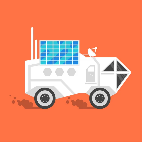 Ilustracja wektorowa płaski przestrzeni Rover z kolektorów słonecznych — Wektor stockowy