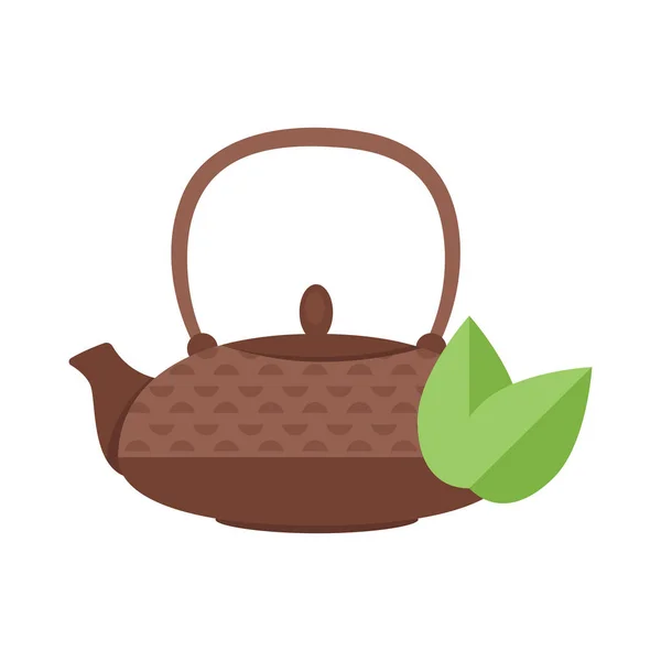 Vector flat style illustration of tea pot. — Stock Vector