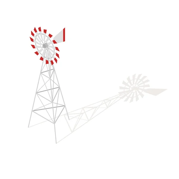 Isometrische 3d vector illustratie van boerderij windmolen. — Stockvector