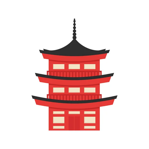 Ilustração em estilo plano vetorial do edifício tradicional japonês . —  Vetores de Stock