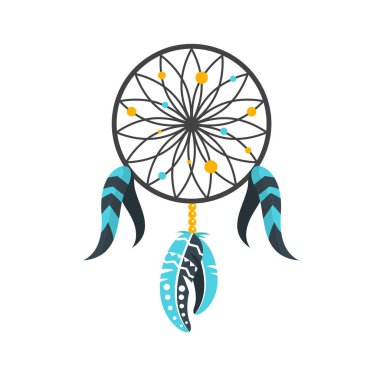 Vektör düz stil çizim dream cather.