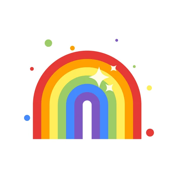 Vectorillustratie vlakke stijl van regenboog. — Stockvector