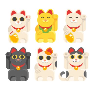  Japon şanslı kedi Maneki Neko kümesi