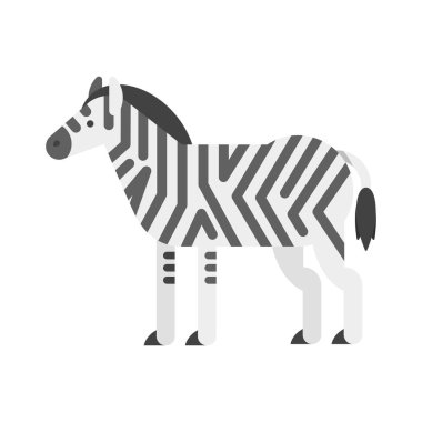Zebra vektör düz stil çizim.