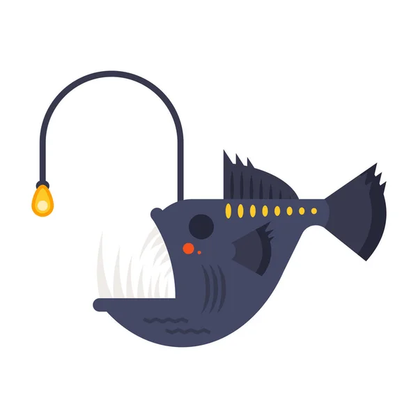 Illustrazione in stile piatto vettoriale del pesce pescatore . — Vettoriale Stock