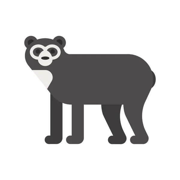 Illustration vectorielle de style plat de l'ours à lunettes . — Image vectorielle