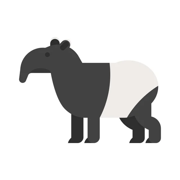 Illustration vectorielle de style plat de tapir . — Image vectorielle