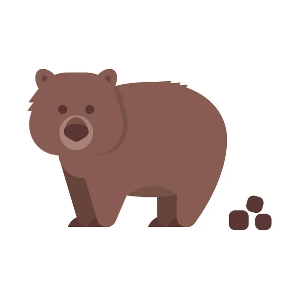 Vektor lapos stílusú illusztrációja wombat. — Stock Vector