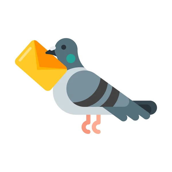 Illustrazione in stile piatto vettoriale del piccione post . — Vettoriale Stock