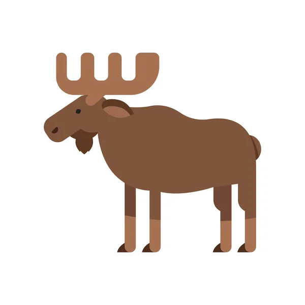 Vector flat style illustration of elk. — Stock Vector