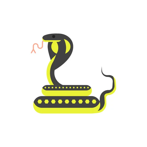 Illustration vectorielle de style plat du cobra . — Image vectorielle