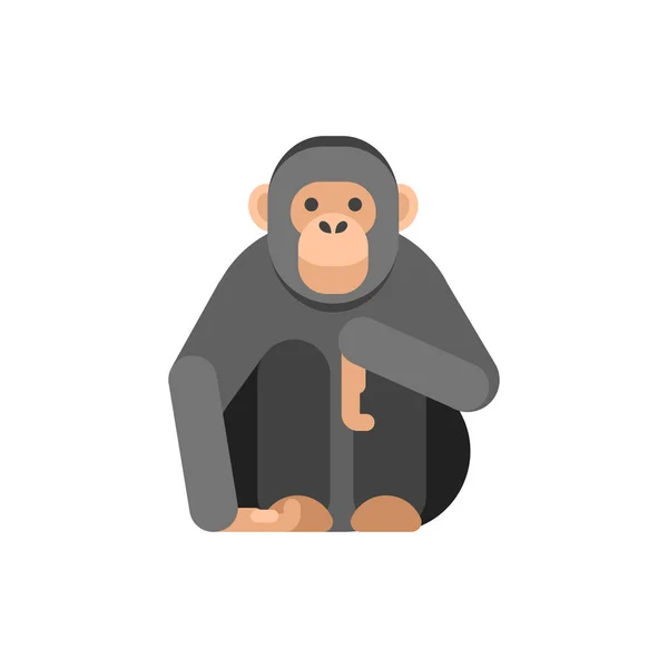 Vector flat style illustration of monkey. — Stock Vector