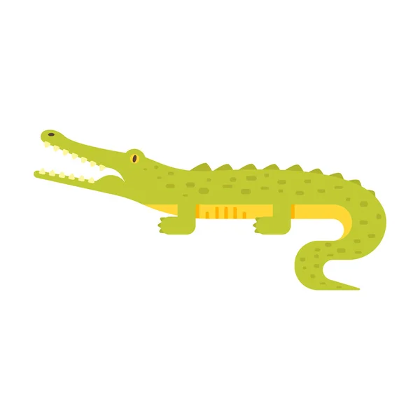 Vector flat style illustration of crocodile. — Stock Vector