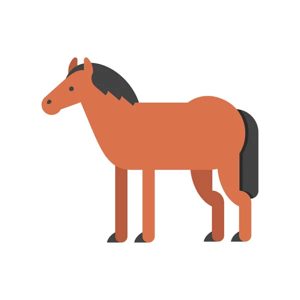 Vectorillustratie vlakke stijl van paard. — Stockvector
