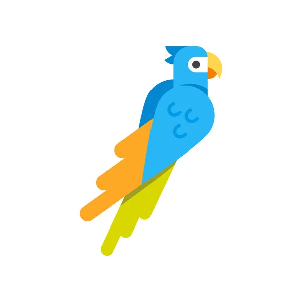 Vector flat style illustration of parrot. — Stock Vector