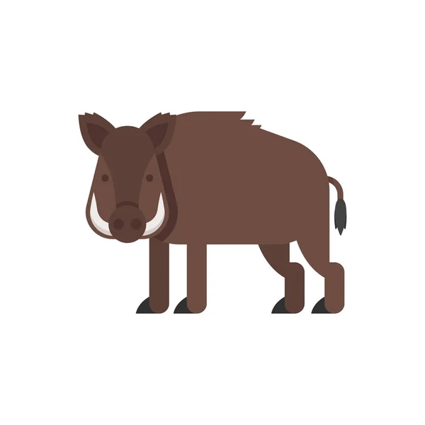 Vector flat style illustration of boar. — Stock Vector