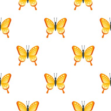Vektör düz stil seamless modeli ile kelebek. 