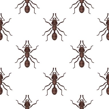 Vektör düz stil seamless modeli ile karıncalar.