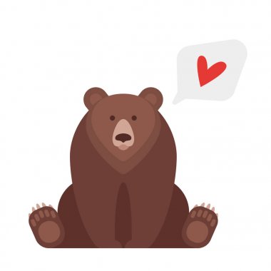 Kanada ayı vektör düz stil çizim. 