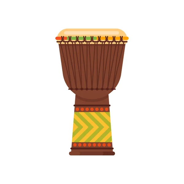 Vettoriale stile piatto tamburo africano strumento musicale djembe . — Vettoriale Stock