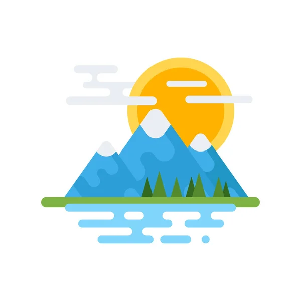 Illustration vectorielle de style plat de la montagne canadienne . — Image vectorielle