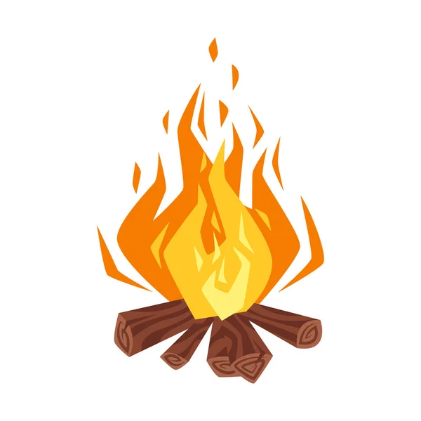 Vektor tecknad stil illustration av bonfire. — Stock vektor